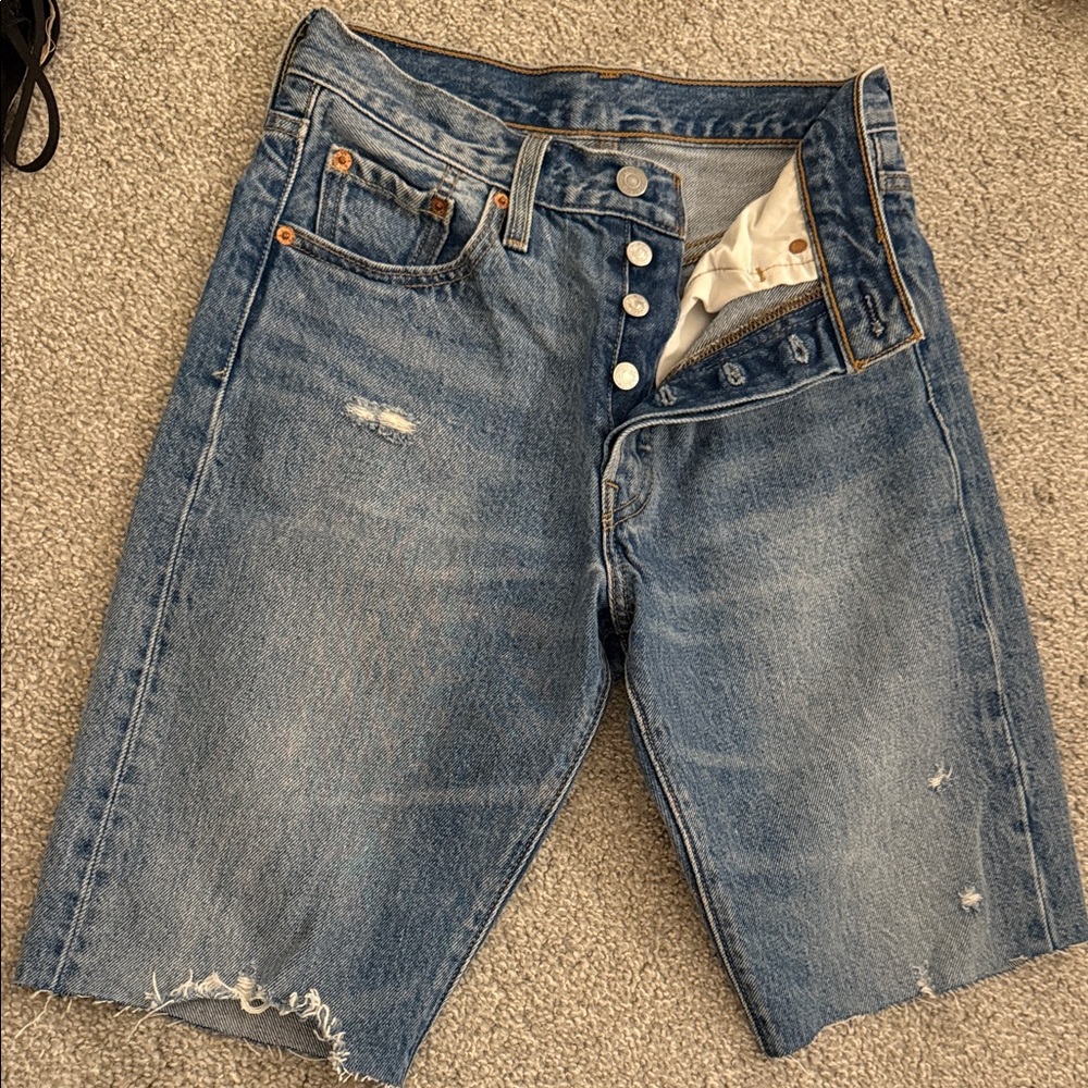 Levi's Distressed Blue Jean Shorts